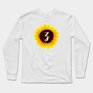 Floral Monogram Z Bright Yellow Sunflower Long Sleeve T-Shirt